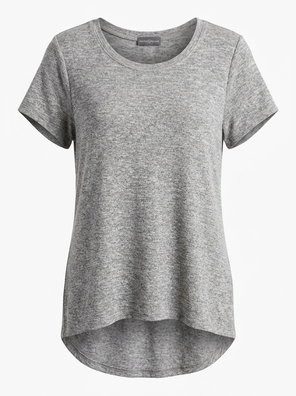 Market & Spruce Heather Gray Short Sleeve Scoop Tee